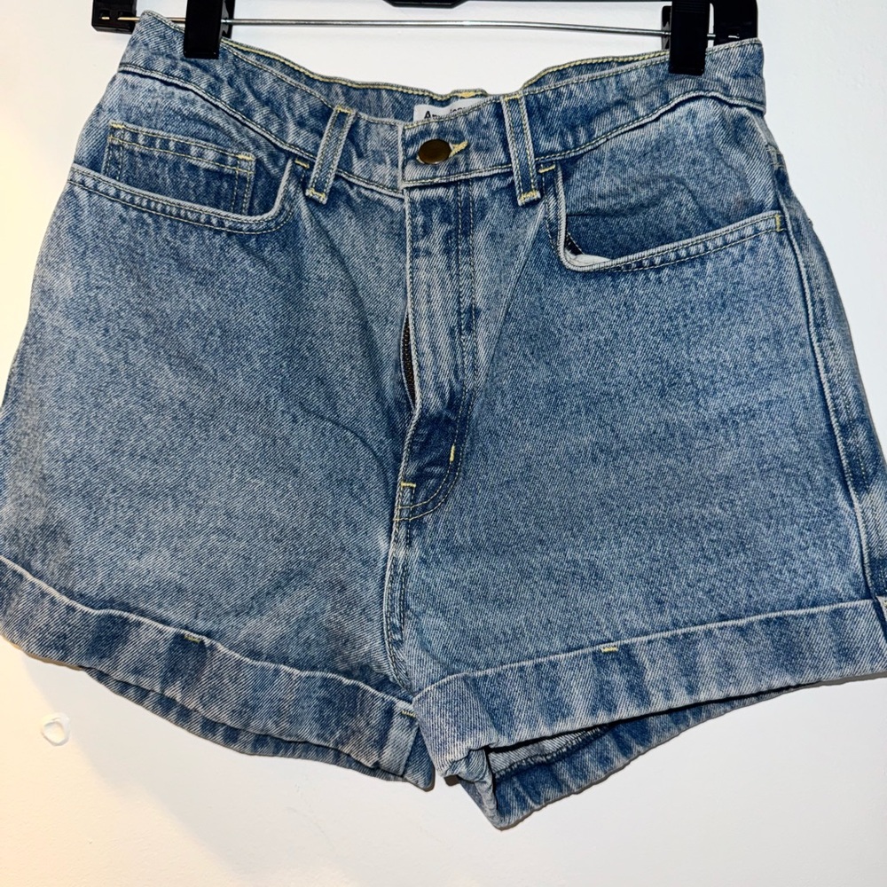 American Apparel Blue Jean Shorts High-Waisted Vintage Style